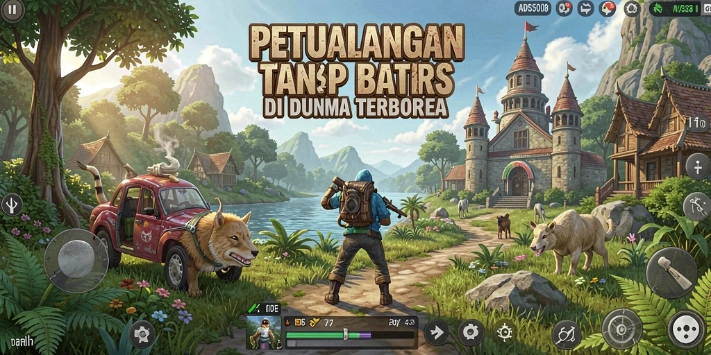 Tangkapan layar gameplay menunjukkan petualangan seru di dunia terbuka.