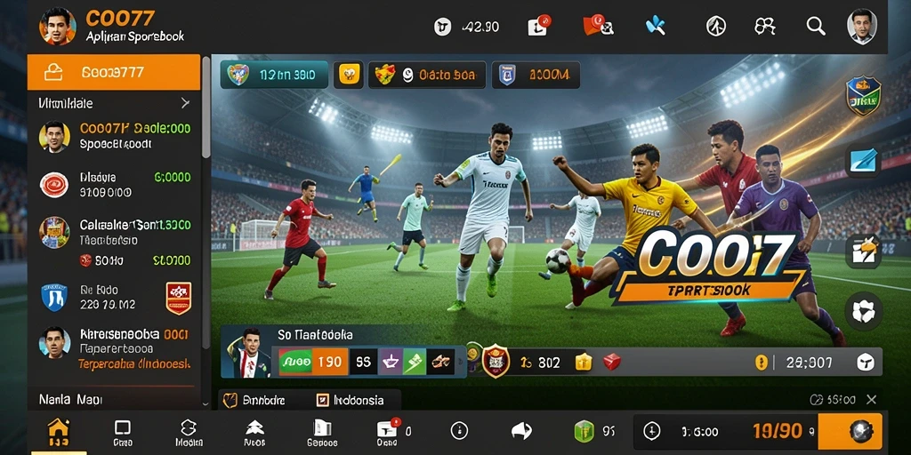Screenshot utama COO77 yang menunjukkan antarmuka taruhan olahraga.