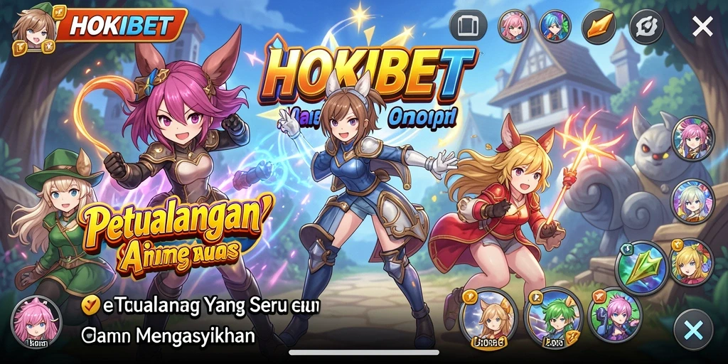 Tampilan gameplay HOKIBET dengan karakter Anime yang keren.