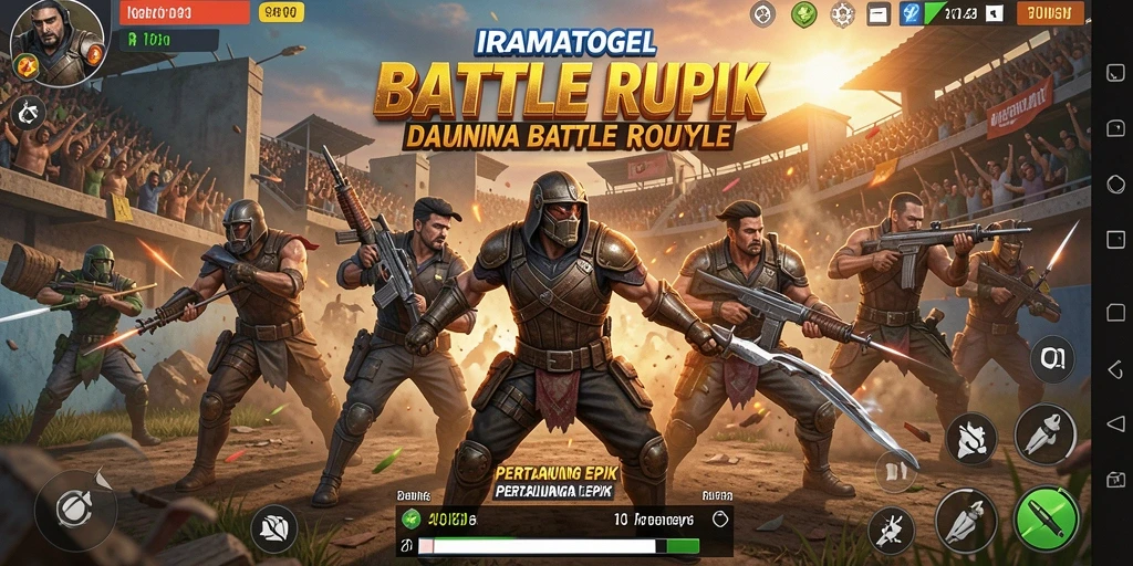 Gameplay Battle Royale IRAMATOGEL yang intens dan mendebarkan.