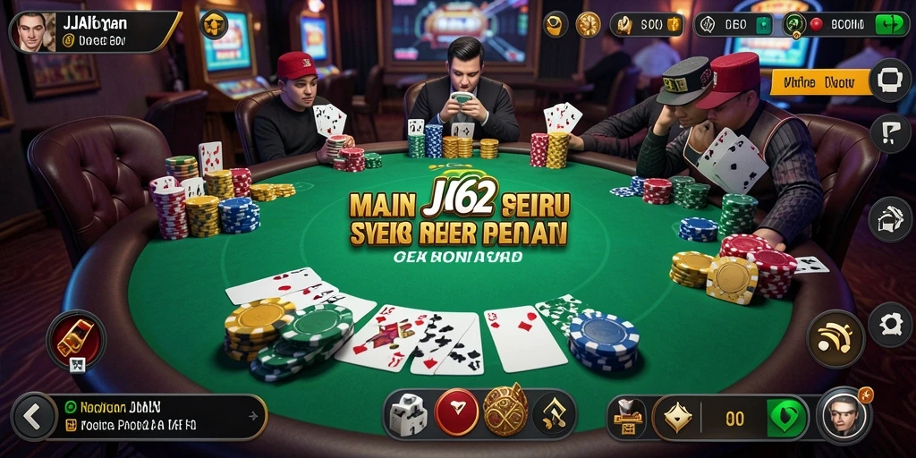 Screenshot gameplay menunjukkan keseruan bermain Poker di JJ62.