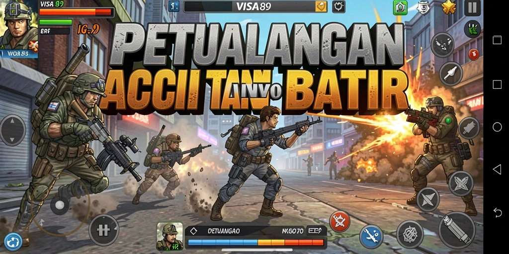 Tangkapan layar utama VISA89 menampilkan aksi pertarungan yang mendebarkan.